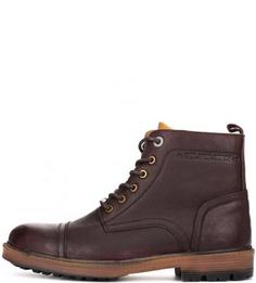 Кожаные ботинки на шнуровке и молнии Pepe Jeans