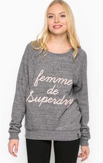 Серый хлопковый свитшот Superdry