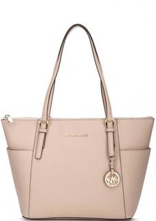 Кожаная сумка с одним отделом и длинными ручками Michael Michael Kors
