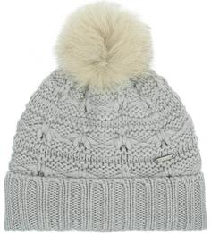Шерстяная шапка с меховым помпоном Woolrich