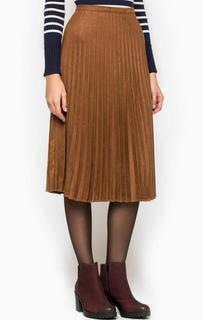Плиссированная коричневая юбка Pennyblack