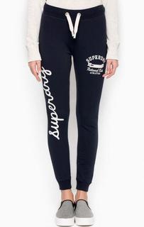 Однотонные хлопковые брюки с вышивкой Superdry