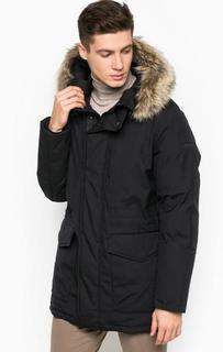 Утепленная парка с натуральным мехом на капюшоне Woolrich