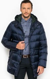 Синий длинный пуховик с капюшоном Michael Michael Kors