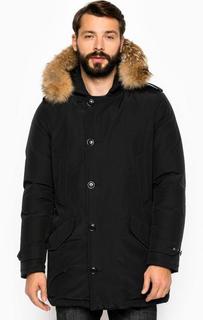 Пуховик из хлопка и полиамида с капюшоном Woolrich
