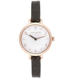 Часы круглой формы с тонким ремешком Karen Millen