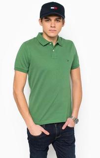 Однотонная хлопковая футболка поло Tommy Hilfiger