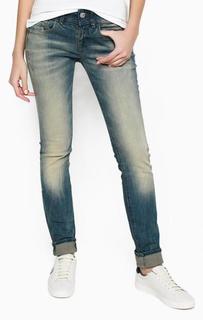 Светло-синие джинсы скинни с заломами G Star RAW