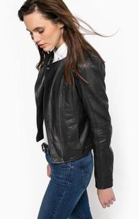 Черная кожаная куртка на молнии Calvin Klein Jeans