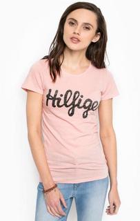 Хлопковая футболка с короткими рукавами Hilfiger Denim
