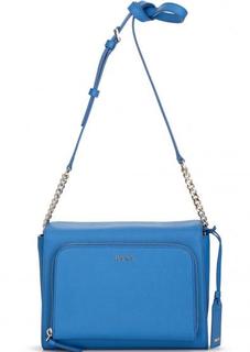 Синяя сумка из сафьяновой кожи через плечо Dkny