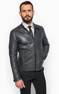 Синяя кожаная куртка Strellson