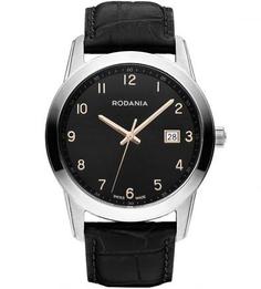 Часы с кожаным ремешком с выделкой под рептилию Rodania
