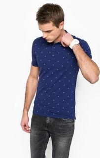 Хлопковая футболка поло с логотипом бренда Calvin Klein Jeans