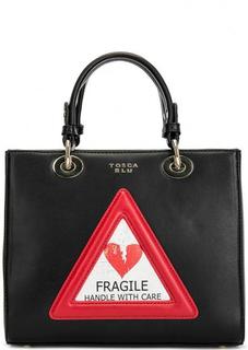 Черная сумка с нашивкой Tosca BLU