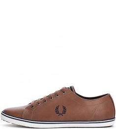 Кожаные кеды с логотипом бренда Fred Perry