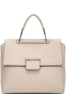 Кожаная однотонная сумка с короткой ручкой Furla