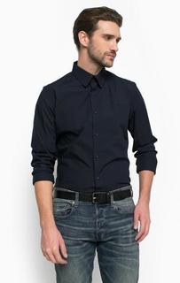 Приталенная синяя рубашка из хлопка G Star RAW