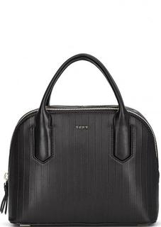 Кожаная сумка через плечо в полоску Dkny