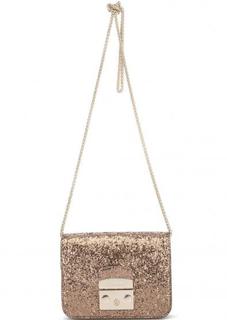 Сумка с откидным клапаном золотистого цвета Furla