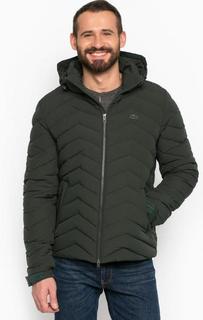 Короткий пуховик зеленого цвета Lacoste