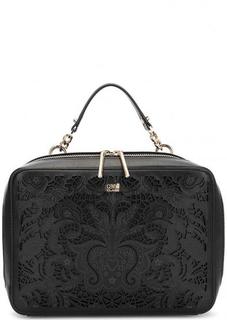 Кожаная сумка с декоративной перфорацией Cavalli Class