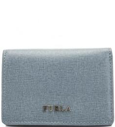Синий кожаный кошелек с откидным клапаном Furla