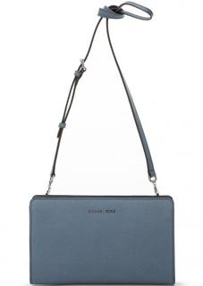 Голубая кожаная сумка через плечо Michael Michael Kors