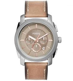 Часы с бежевым кожаным ремешком Fossil