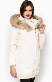 Удлиненный зимний пуховик с меховой отделкой Woolrich