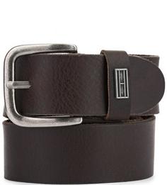 Однотонный кожаный ремень Tommy Hilfiger