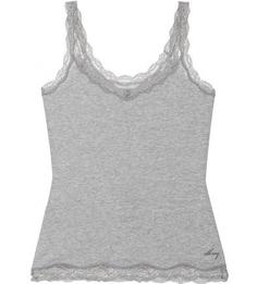 Майка из хлопка с кружевной отделкой Dkny