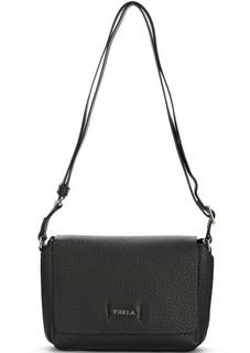 Черная кожаная сумка с одним отделом Furla