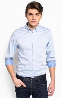 Голубая хлопковая рубашка Tommy Hilfiger