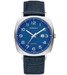 Часы с кожаным ремешком с выделкой под рептилию Rodania