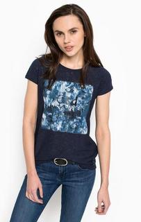 Синяя футболка с круглым вырезом Calvin Klein Jeans