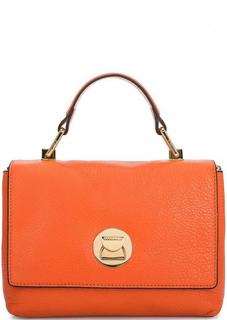 Оранжевая кожаная сумка со съемным ремнем Coccinelle