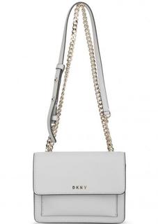 Сумка из сафьяновой кожи с откидным клапаном Dkny