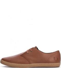 Коричневые кожаные кеды Fred Perry