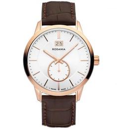 Часы с коричневым кожаным ремешком Rodania