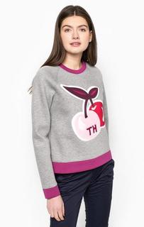Серый свитшот с нашивкой Tommy Hilfiger