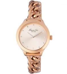 Часы с металлическим браслетом золотистого цвета Kenneth Cole