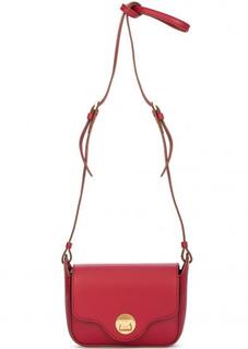 Красная кожаная сумка через плечо Coccinelle