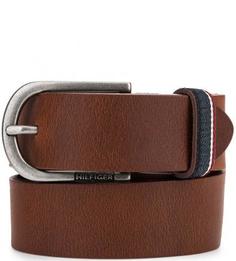 Коричневый кожаный ремень Tommy Hilfiger
