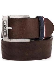 Коричневый кожаный ремень Tommy Hilfiger