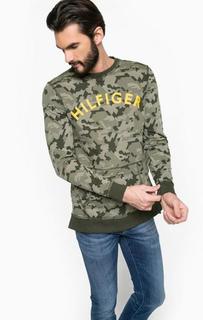Толстовка из хлопка цвета хаки Hilfiger Denim