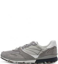 Серые текстильные кроссовки на шнуровке Geox