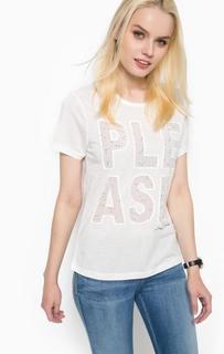 Футболка с полупрозрачными вставками Armani Jeans