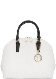 Белая сумка с контрастными ручками Trussardi Jeans