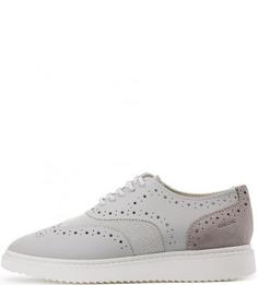 Серые полуботинки на танкетке Geox